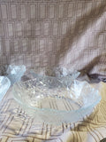 Set of 8 Embossed Fruit Clear Glass Bowls