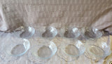 Set of 8 Embossed Fruit Clear Glass Bowls