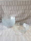 Set of 8 Embossed Fruit Clear Glass Bowls