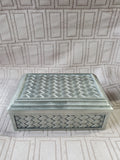 Metal Basket Weave Rectangular Trinket Box