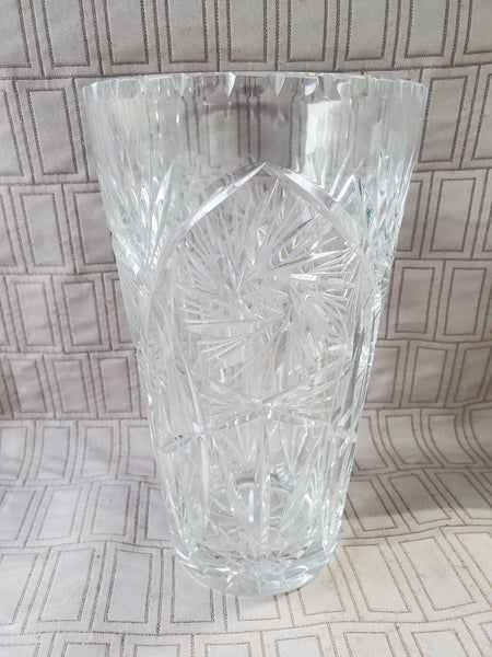 Vintage Heavy Clear Glass Vase