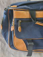 L.L. Bean Navy Blue and Tan Carry-on Bag