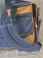 L.L. Bean Navy Blue and Tan Carry-on Bag