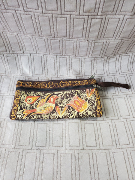 Vintage Peruvian Embroidered Wristlet