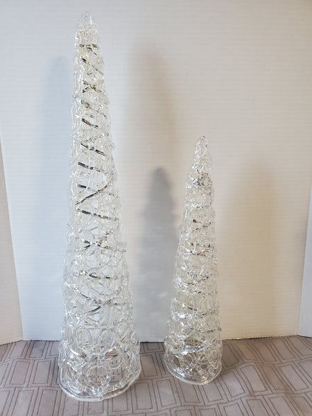 Pair of Acrylic Tabletop Christmas Trees