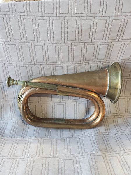 Vintage Military Copper and Brass Bugle Horn