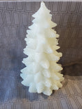 White Glitter Christmas Tree Candle