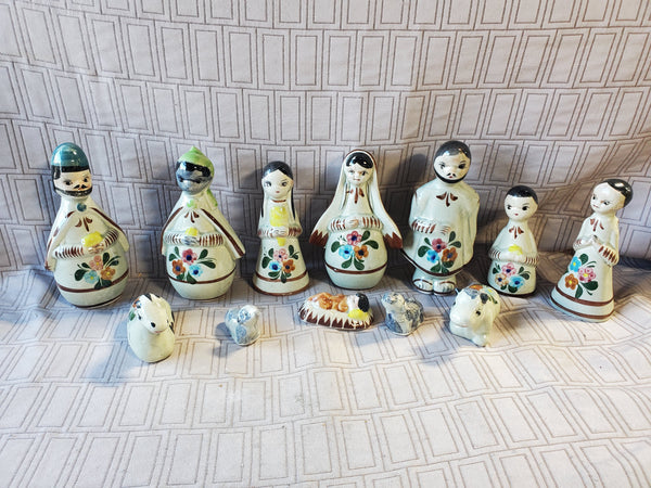 12 Piece Mexican Pottery Nativity Set