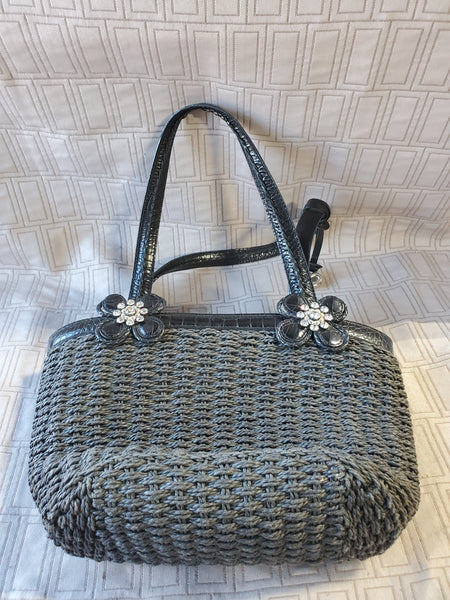 Brighton Black Woven 2 Handle Purse