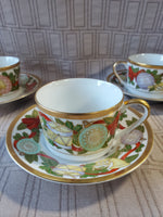 8 Piece Christian Dior "Dior Christmas" Teacup and Saucer Sets