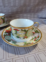 8 Piece Christian Dior "Dior Christmas" Teacup and Saucer Sets