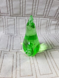 Hand Blown Green Glass Bird Paperweight