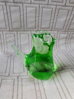 Hand Blown Green Glass Bird Paperweight