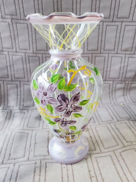 Hand Painted Glass Bud Vase