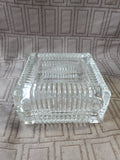 Square Clear Glass Trinket Box