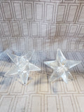 Pair of Glass Star Candle Votives