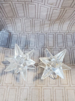 Pair of Glass Star Candle Votives