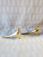 Pair of Gold Painted Ceramic Bird Salt and Pepper Shakers