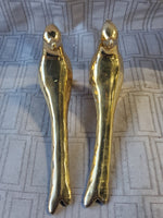 Pair of Gold Painted Ceramic Bird Salt and Pepper Shakers