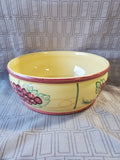 Yellow Serving Bowl with Grapes