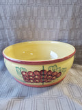 Yellow Serving Bowl with Grapes