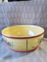 Yellow Serving Bowl with Grapes