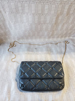 Deux Lux Black Quilted Faux Leather Crossbody