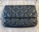 Deux Lux Black Quilted Faux Leather Crossbody