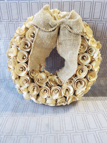 Wooden Rose Wreath