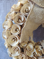 Wooden Rose Wreath