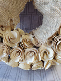 Wooden Rose Wreath