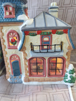 (A) Pair of Merrybrite Christmas Village Light-Up Houses WORKS