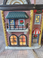 (B) Pair of Merrybrite Christmas Village Light-Up Houses WORKS