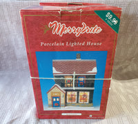 (B) Pair of Merrybrite Christmas Village Light-Up Houses WORKS