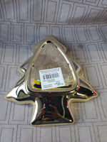 Studio Nova Gold Painted Ceramic Christmas Tree Candy Dish