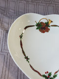 Ceramic Holly Berry Heart Shaped Candy Dish