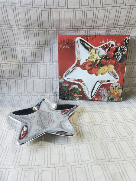 Studio Nova Silver Painted Ceramic Star Candy Dish