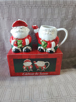 Ceramic Santa Claus Creamer and Sugar Set