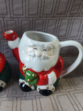 Ceramic Santa Claus Creamer and Sugar Set