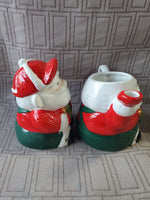 Ceramic Santa Claus Creamer and Sugar Set