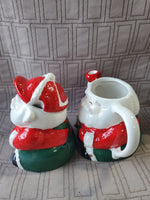 Ceramic Santa Claus Creamer and Sugar Set