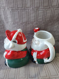 Ceramic Santa Claus Creamer and Sugar Set