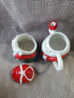 Ceramic Santa Claus Creamer and Sugar Set