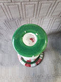 Ceramic Holly Plaid Candlestick Holder