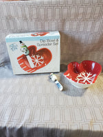 Snowman Dip Bowl and Spreader Set