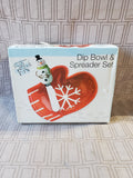 Snowman Dip Bowl and Spreader Set