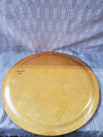 Signed Hand Painted Wooden Round Serving Tray