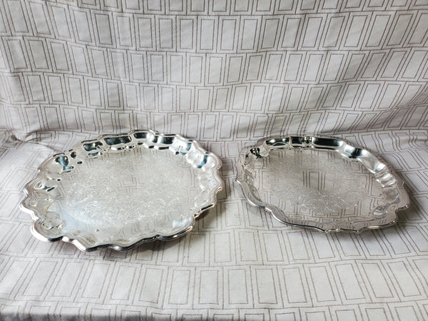 (D) Pair of Silverplate Serving Trays