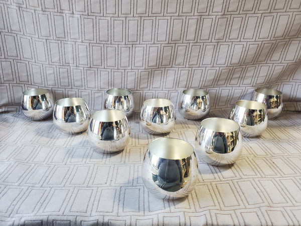 Set of 10 WM. A. Rogers Silverplate Roly Poly Cups