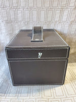 Small Brown Leather Jewelry Box